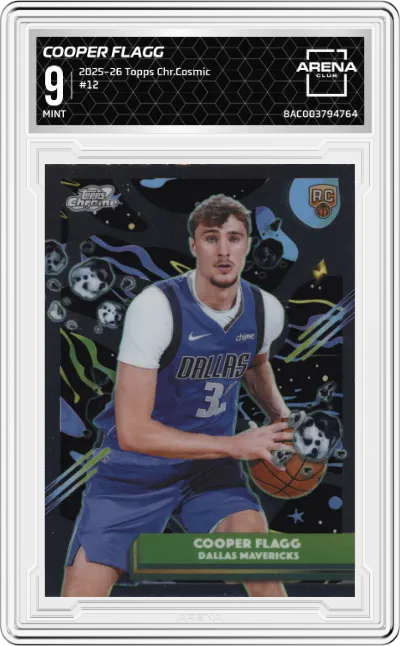 2025 Topps Chrome Cosmic Cooper Flagg #12 ARENA CLUB 9
