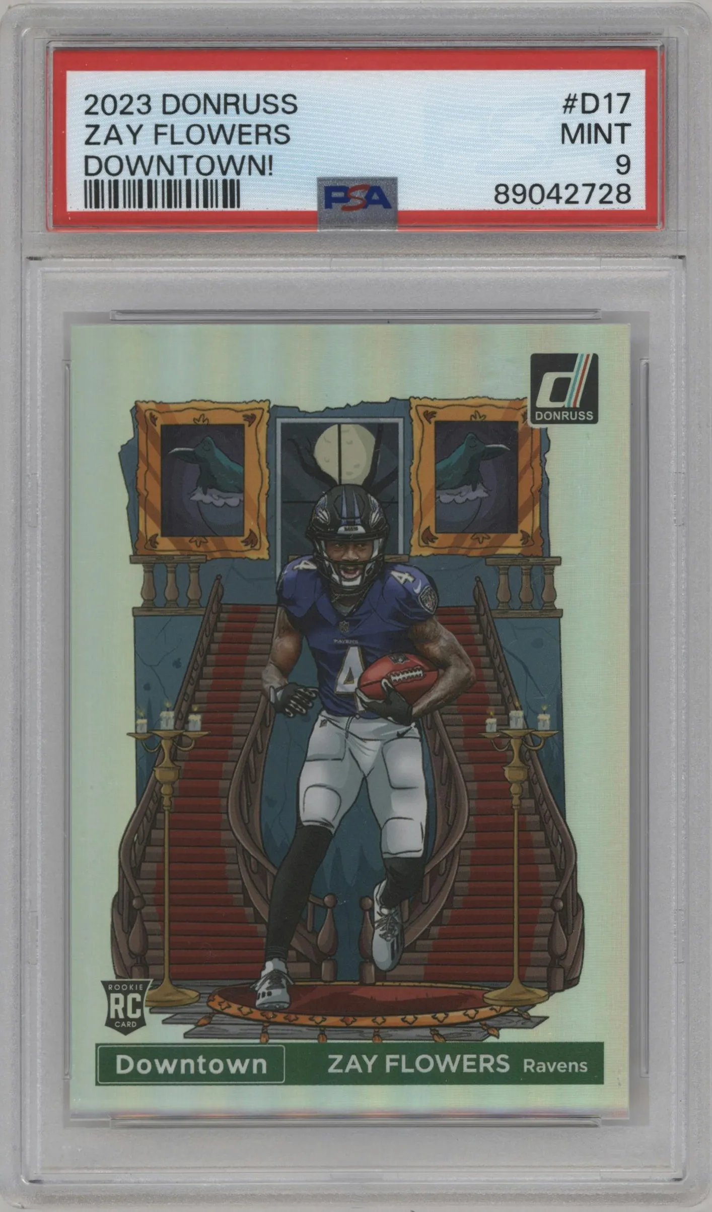 2023 Panini Donruss Downtown Zay Flowers PSA 9