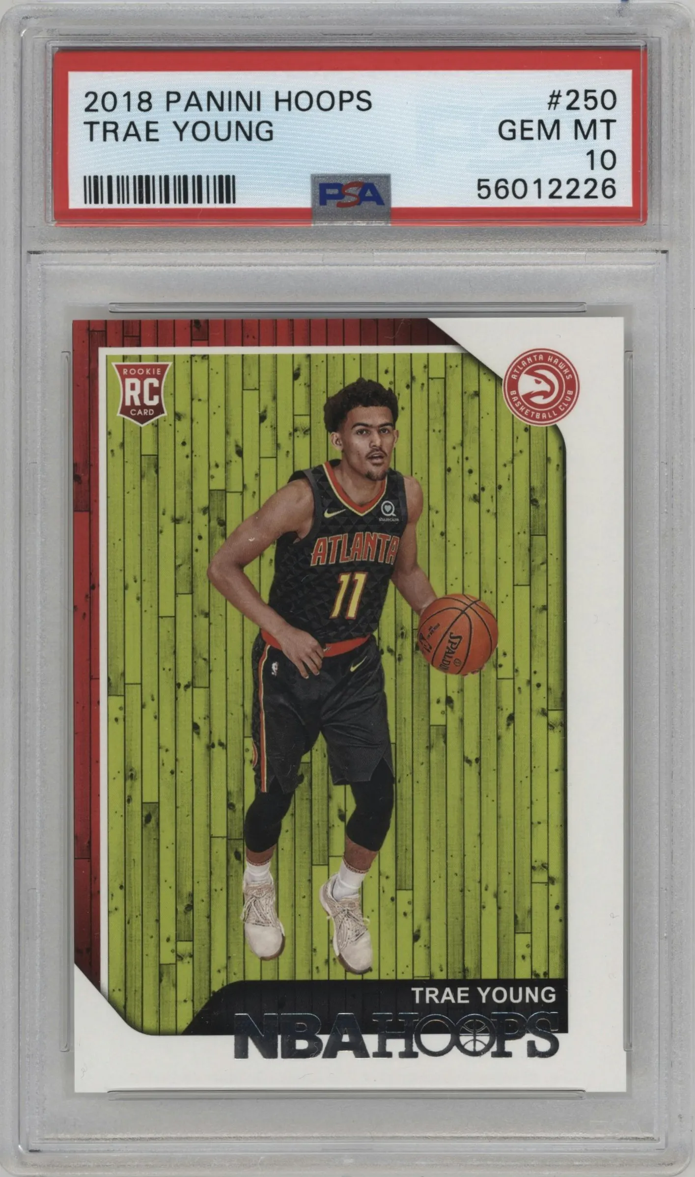 2018 Panini NBA Hoops Trae Young #250 PSA 10