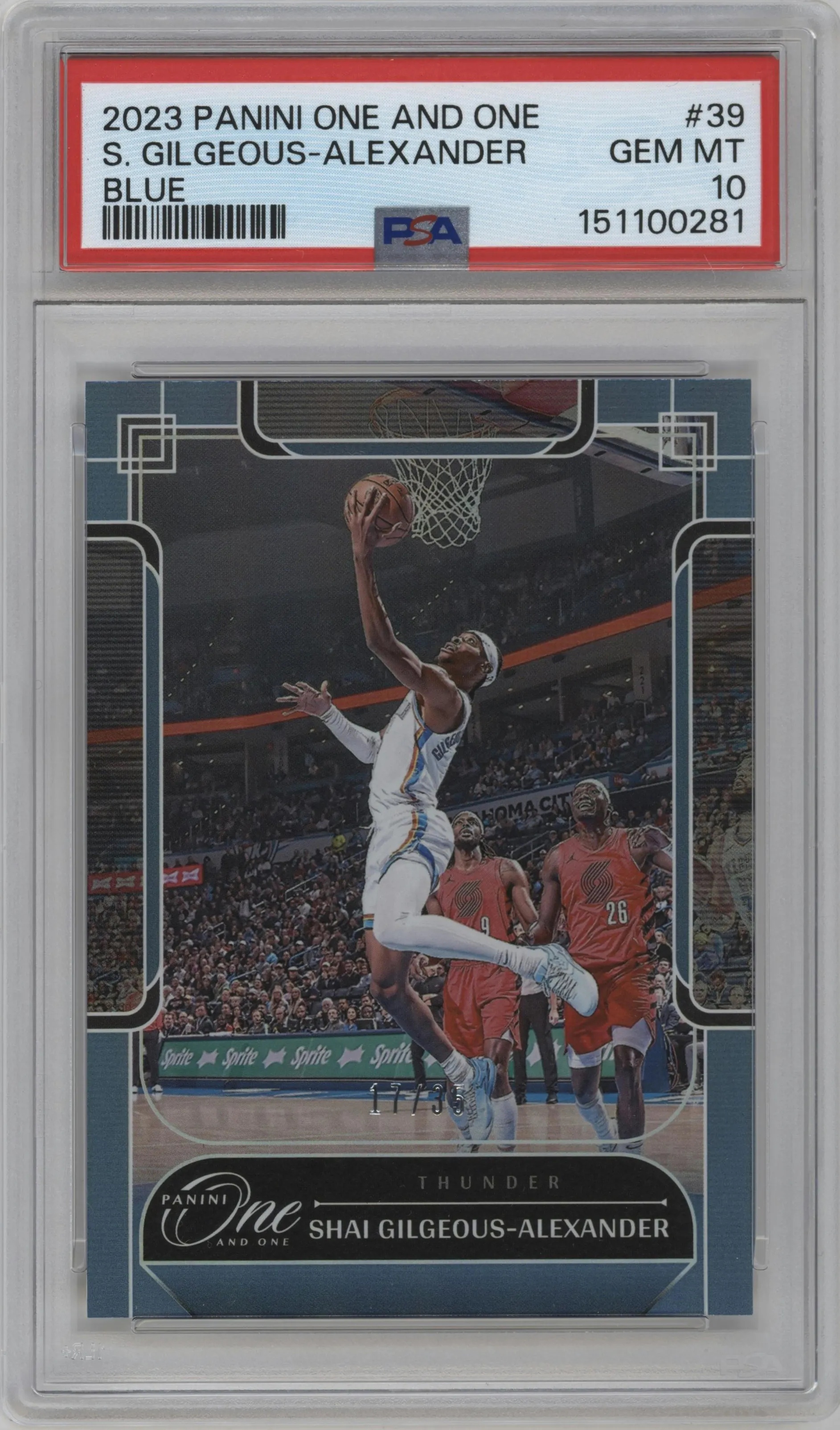 2023 Panini One and One Shai Gilgeous-Alexander Blue #39 PSA 10