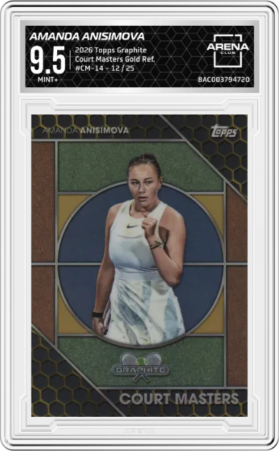 2026 Topps Graphite Court Masters Amanda Anisimova Gold Refractor #CM-14 ARENA CLUB 9.5