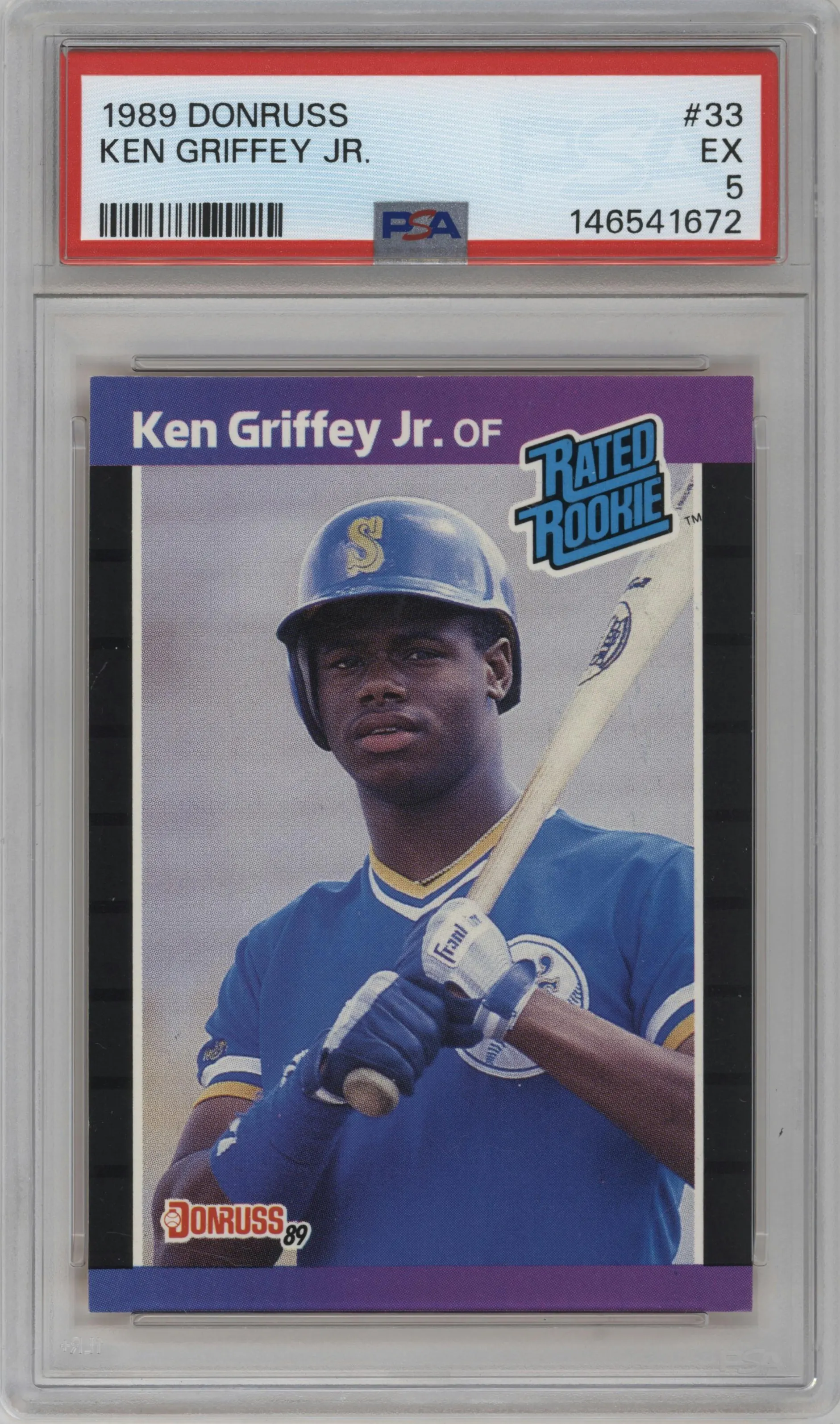 1989 Donruss Rated Rookie Ken Griffey Jr. #33 PSA 5