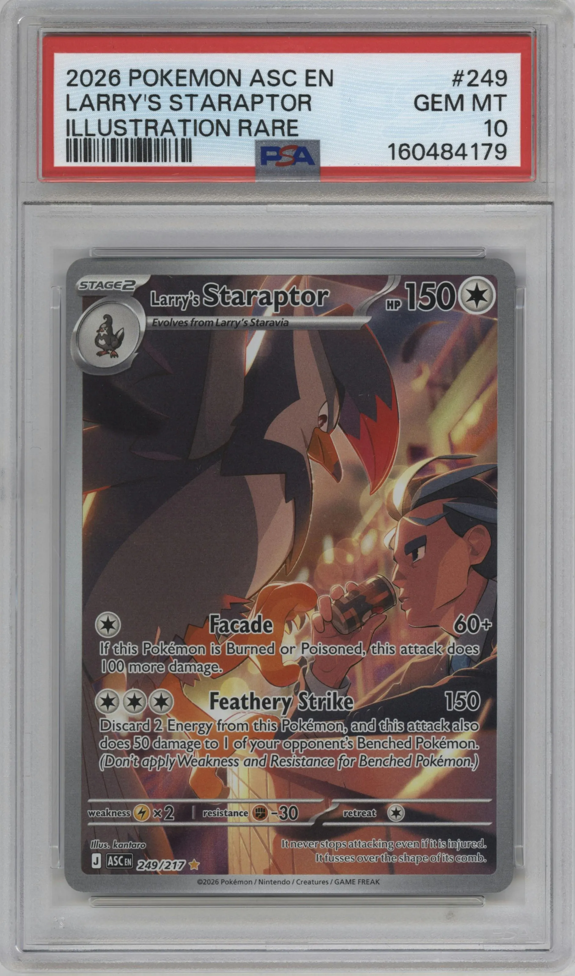 2026 Pokemon Mega Evolution Ascended Heroes Larry's Staraptor #249 PSA 10