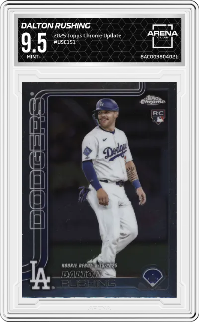 2025 Topps Chrome Update Dalton Rushing ARENA CLUB 9.5