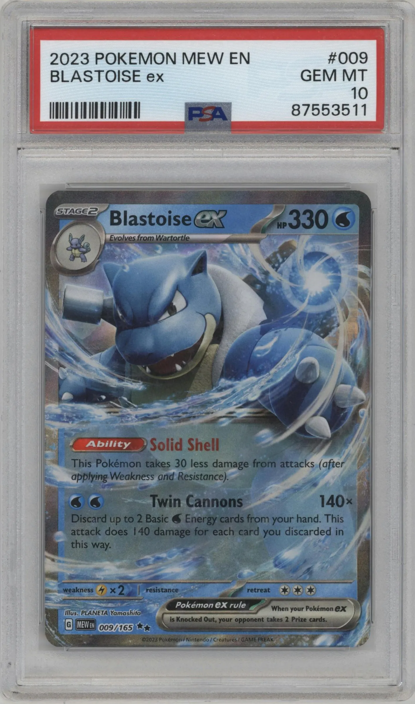2023 Pokemon SV 151 Blastoise ex #009 PSA 10