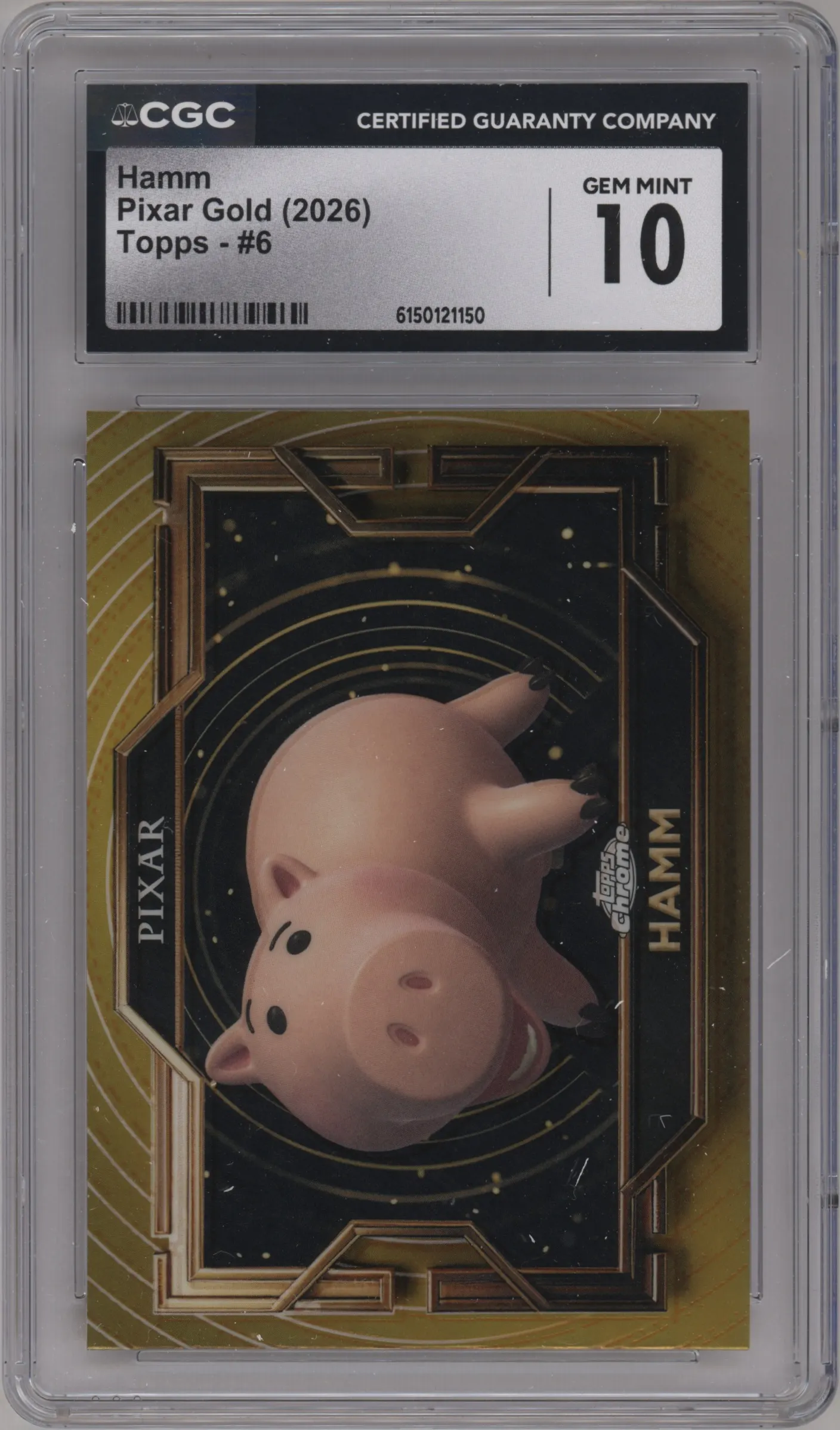 2025 Topps Pixar Gold Hamm CGC 10