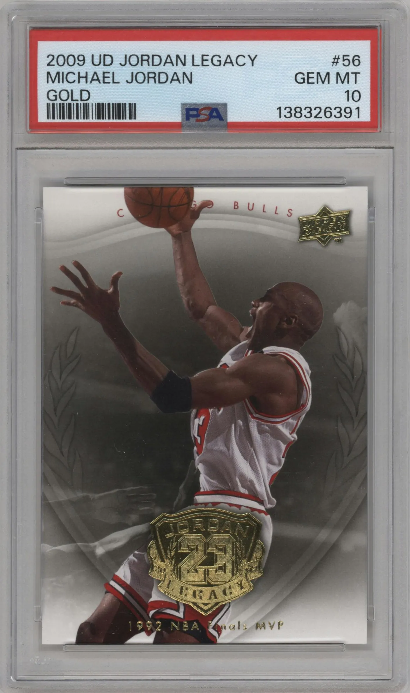 2009 Upper Deck Michael Jordan Legacy Collection Hall of Fame Edition Michael Jordan Gold #56 PSA 10