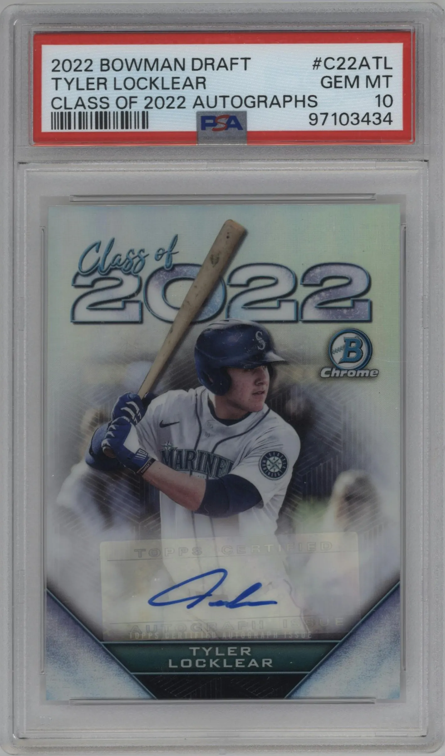 2022 Bowman Draft Class of 2022 Auto Tyler Locklear #C22A-TL PSA 10