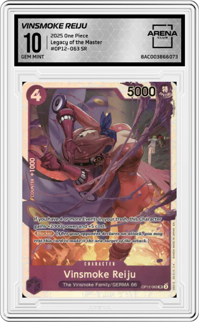 2025 One Piece Legacy of the Master Vinsmoke Reiju SR #OP12-063 SR ARENA CLUB 10
