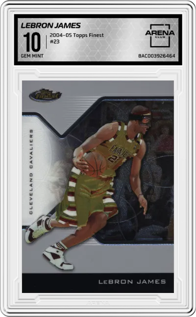 2004 Topps Finest LeBron James #23 ARENA CLUB 10