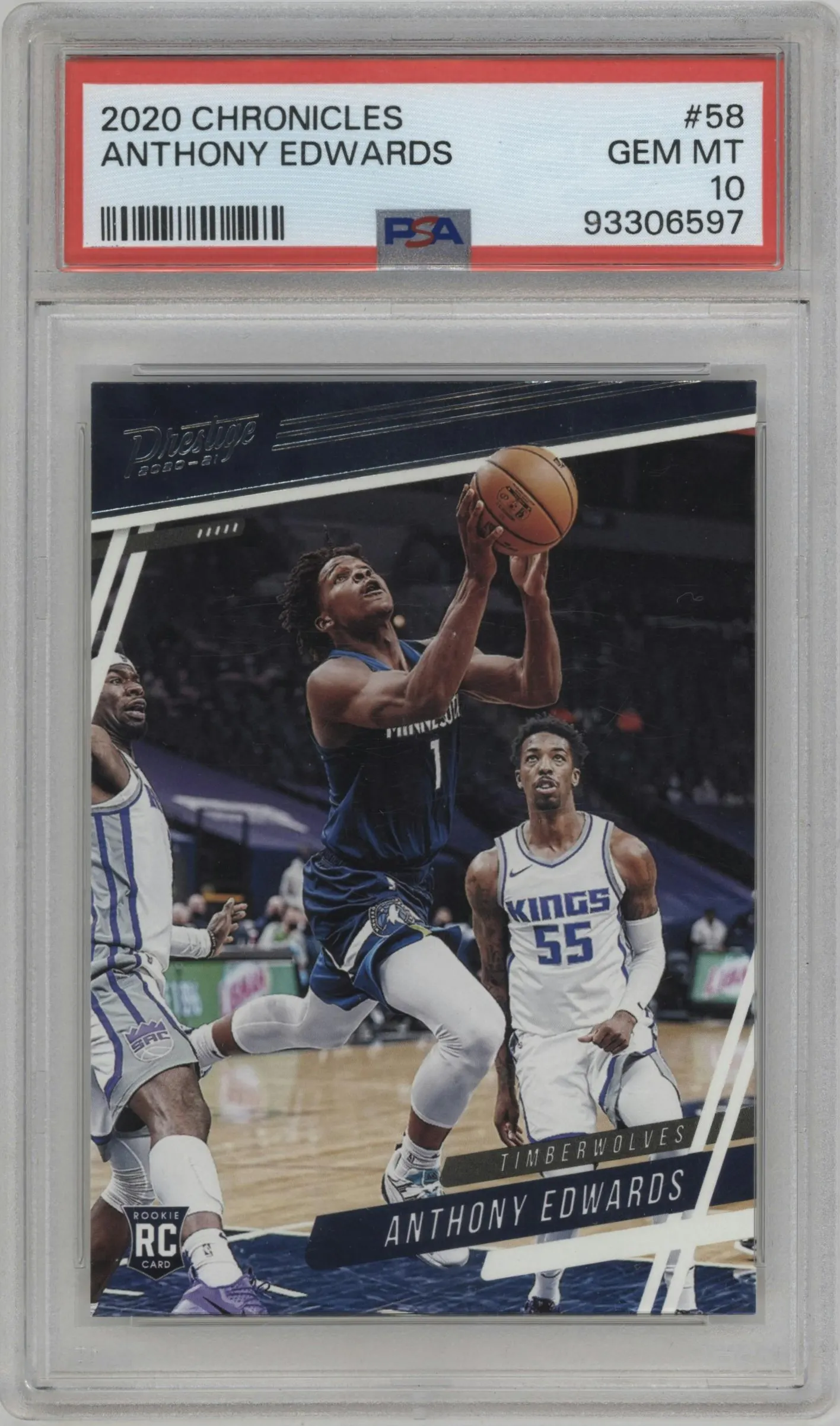 2020 Panini Chronicles Prestige Anthony Edwards PSA 10