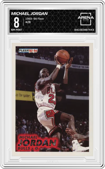 1993 Fleer Michael Jordan #28 ARENA CLUB 8
