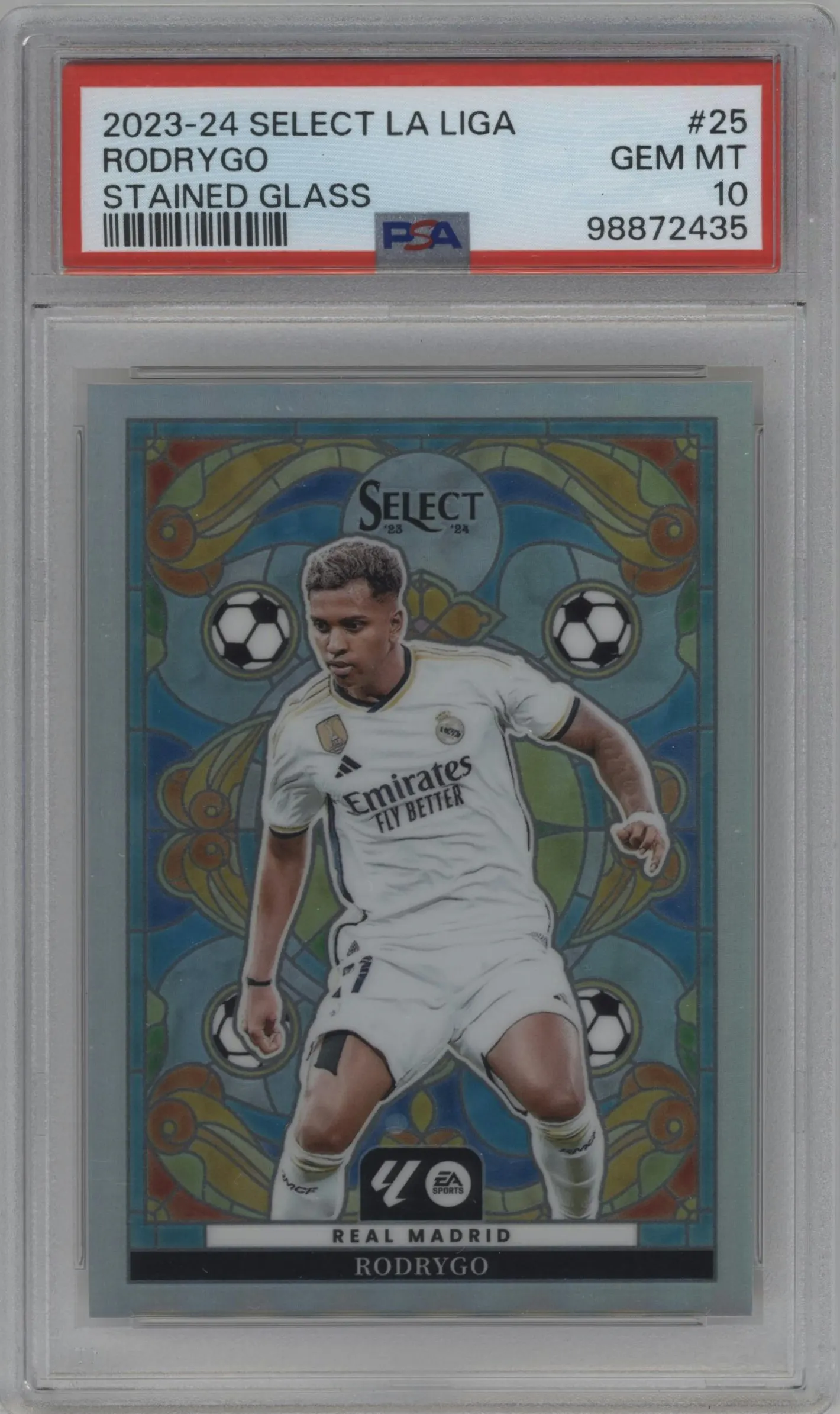 2023 Panini Select La Liga Stained Glass Rodrygo PSA 10