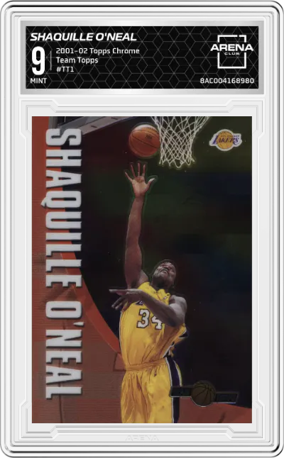 2001 Topps Chrome Team Topps Shaquille O'Neal #TT1 ARENA CLUB 9