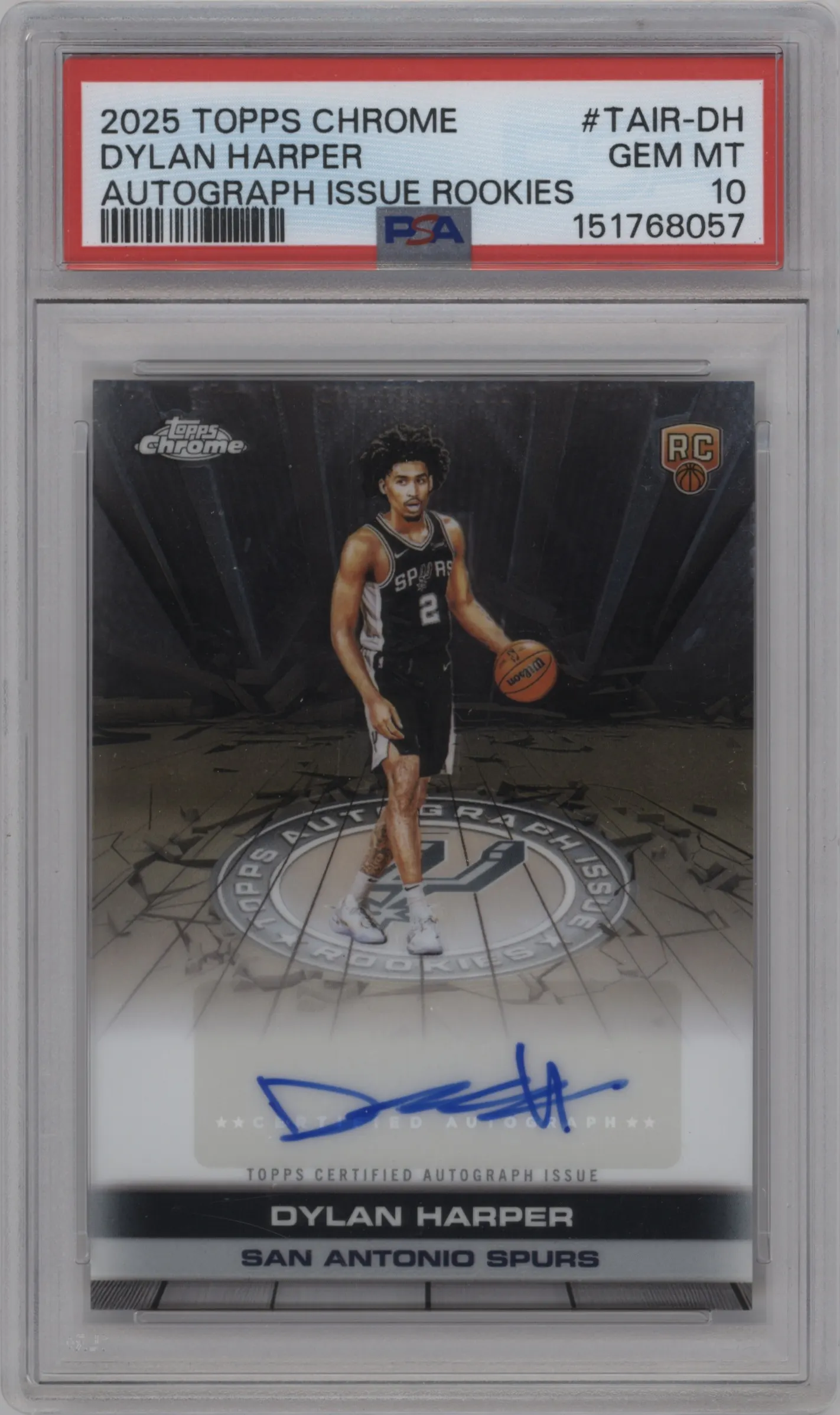 2025 Topps Chrome Auto Issue Rke. Dylan Harper #TAIR-DH PSA 10