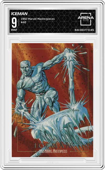 1992 SkyBox Marvel Masterpieces Iceman #40 ARENA CLUB 9