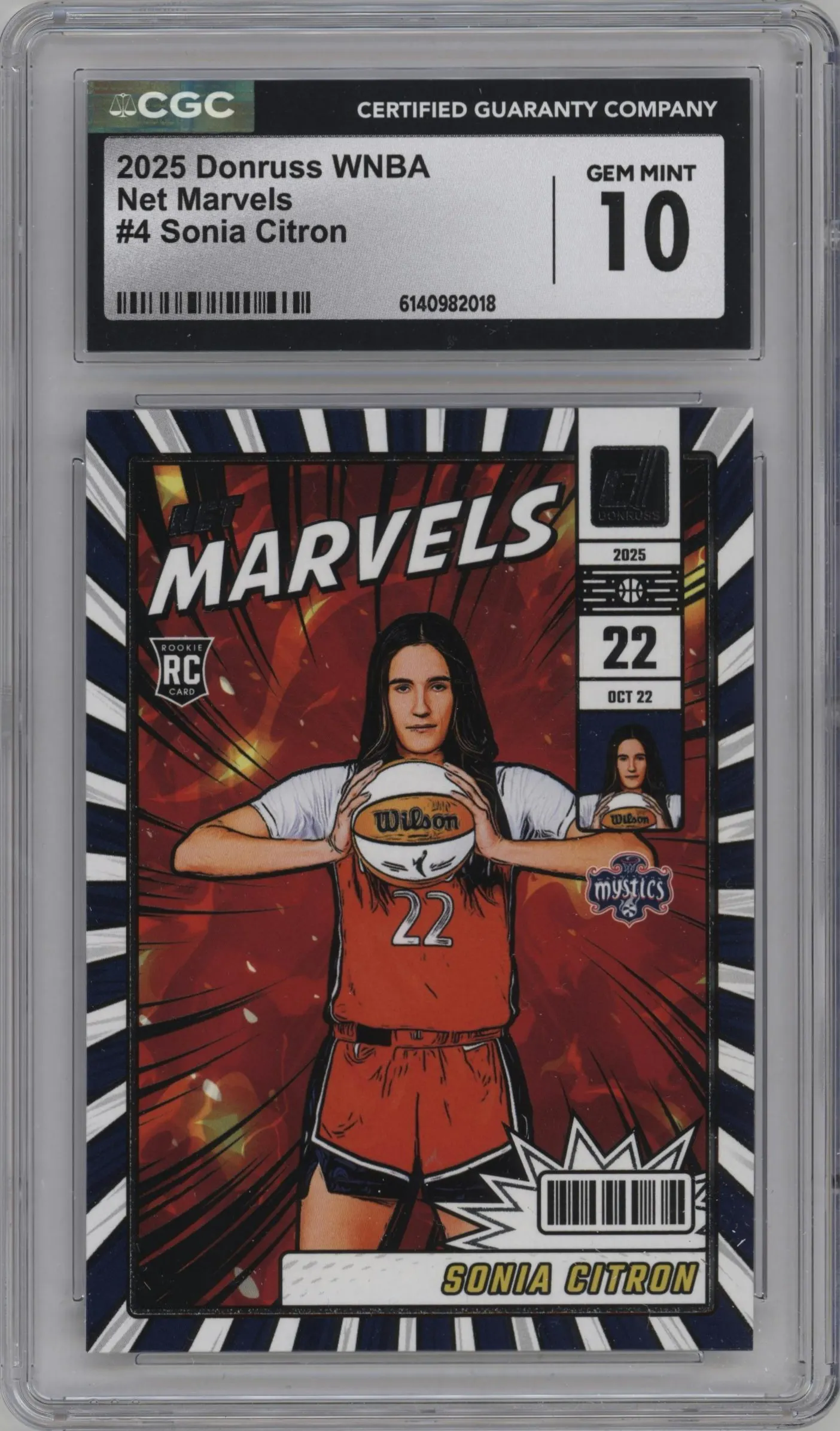 2025 Donruss WNBA Net Marvels Sonia Citron CGC 10
