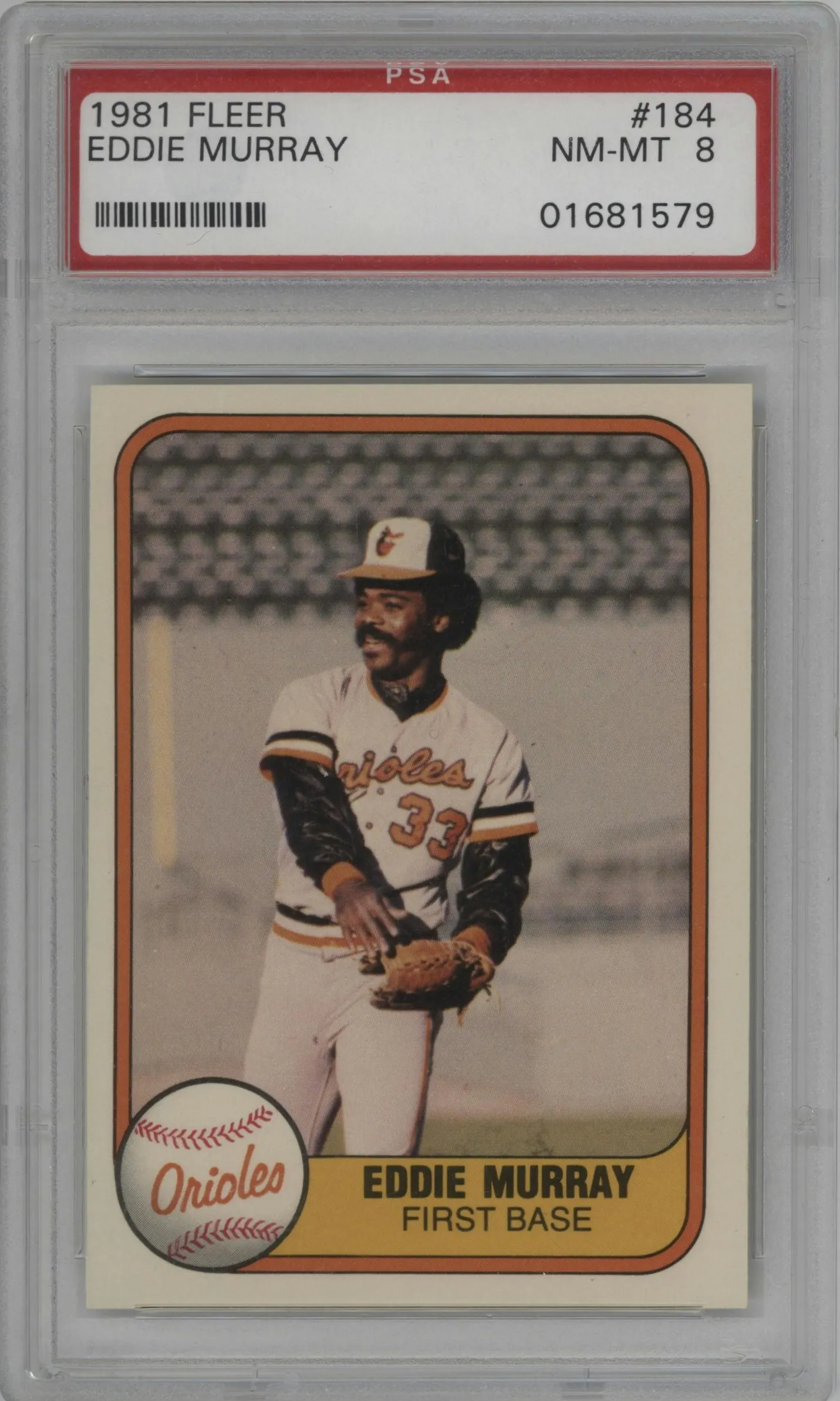 1981 Fleer Eddie Murray #184 PSA 8