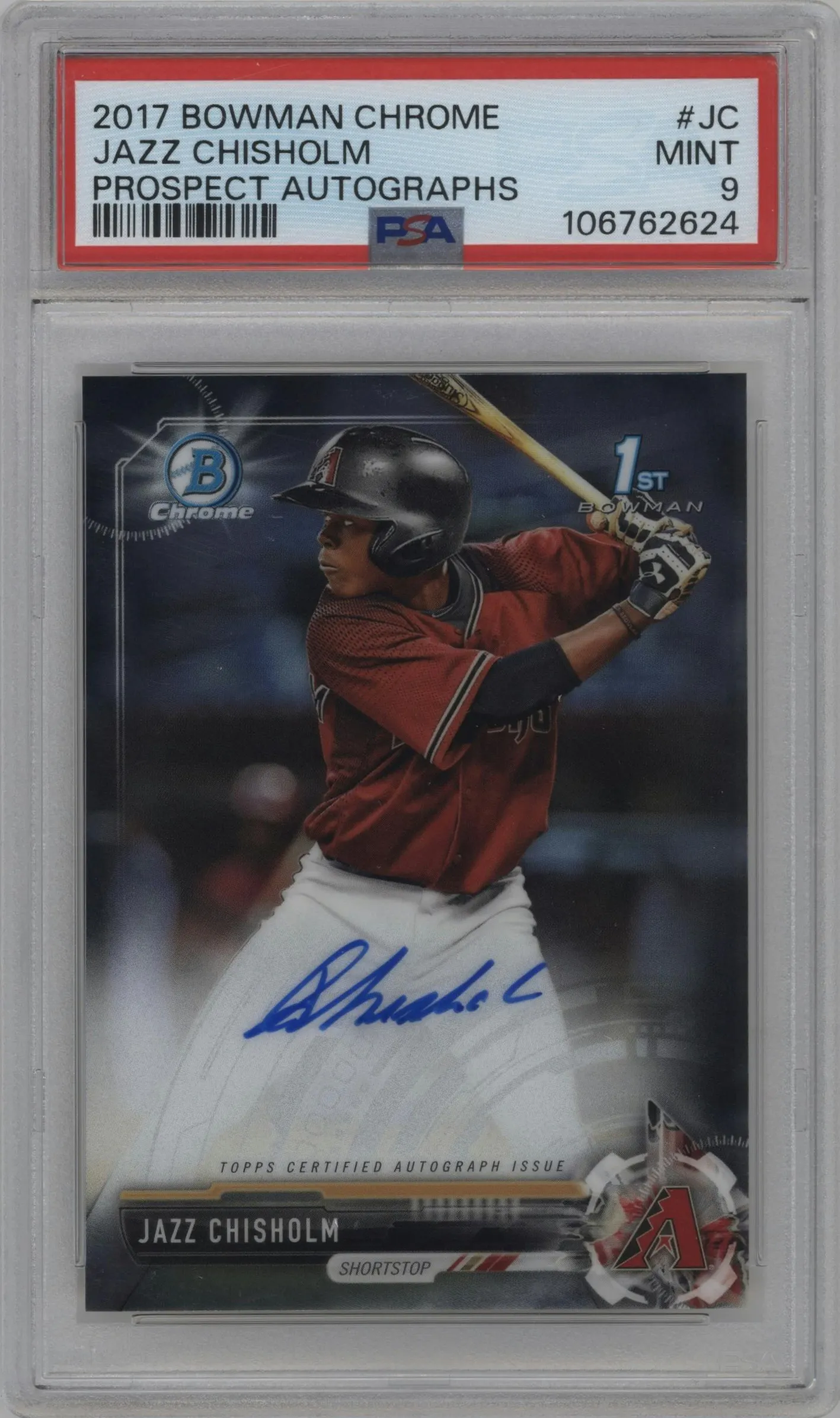 2017 Bowman Chrome Chr.Pros.Auto Jazz Chisholm #CPA-JC PSA 9
