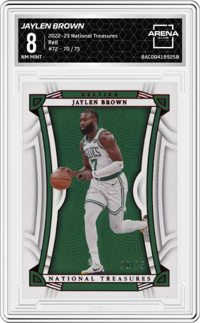 2022 Panini National Treasures Jaylen Brown Red #72 ARENA CLUB 8