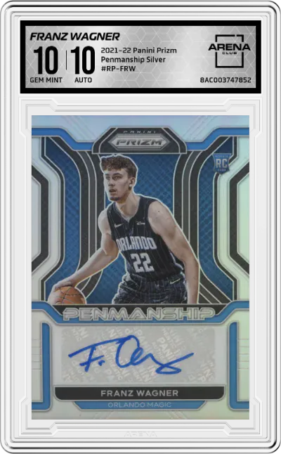 2021 Panini Prizm Penmanship Franz Wagner Silver #RP-FRW ARENA CLUB 10