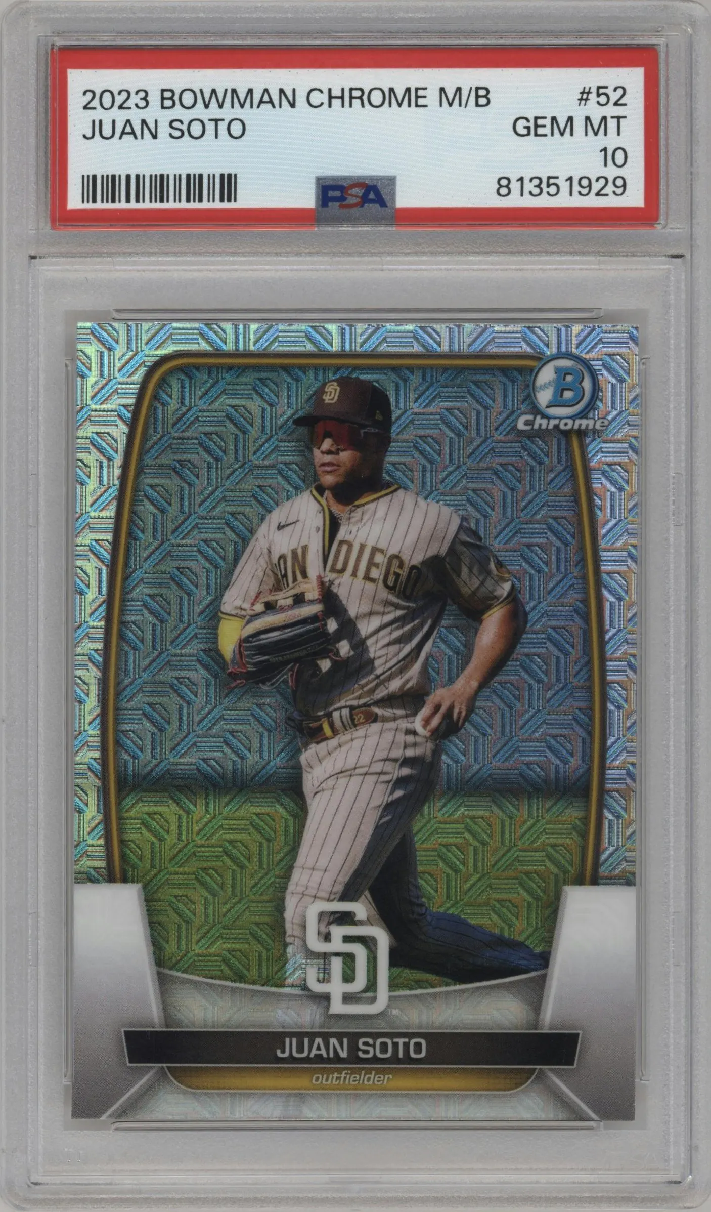 2023 Bowman Mega Box Chrome Juan Soto #52 PSA 10