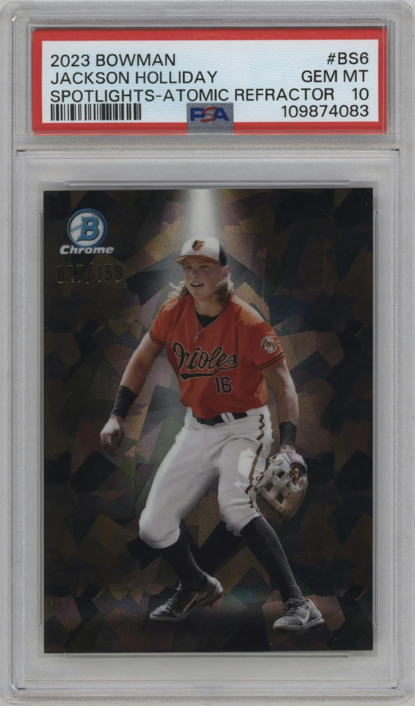 2023 Bowman Spotlights Jackson Holliday Atomic Refractor #BS-6 PSA 10
