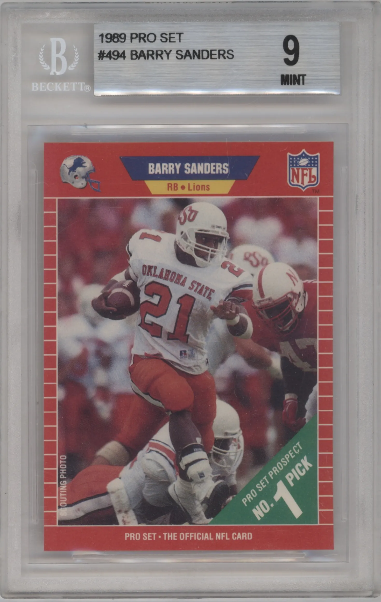 1989 Pro Set Barry Sanders #494 BGS 9