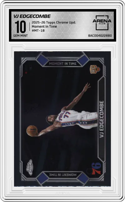 2025 Topps Chrome Update Moment In Time VJ Edgecombe #MT-18 ARENA CLUB 10
