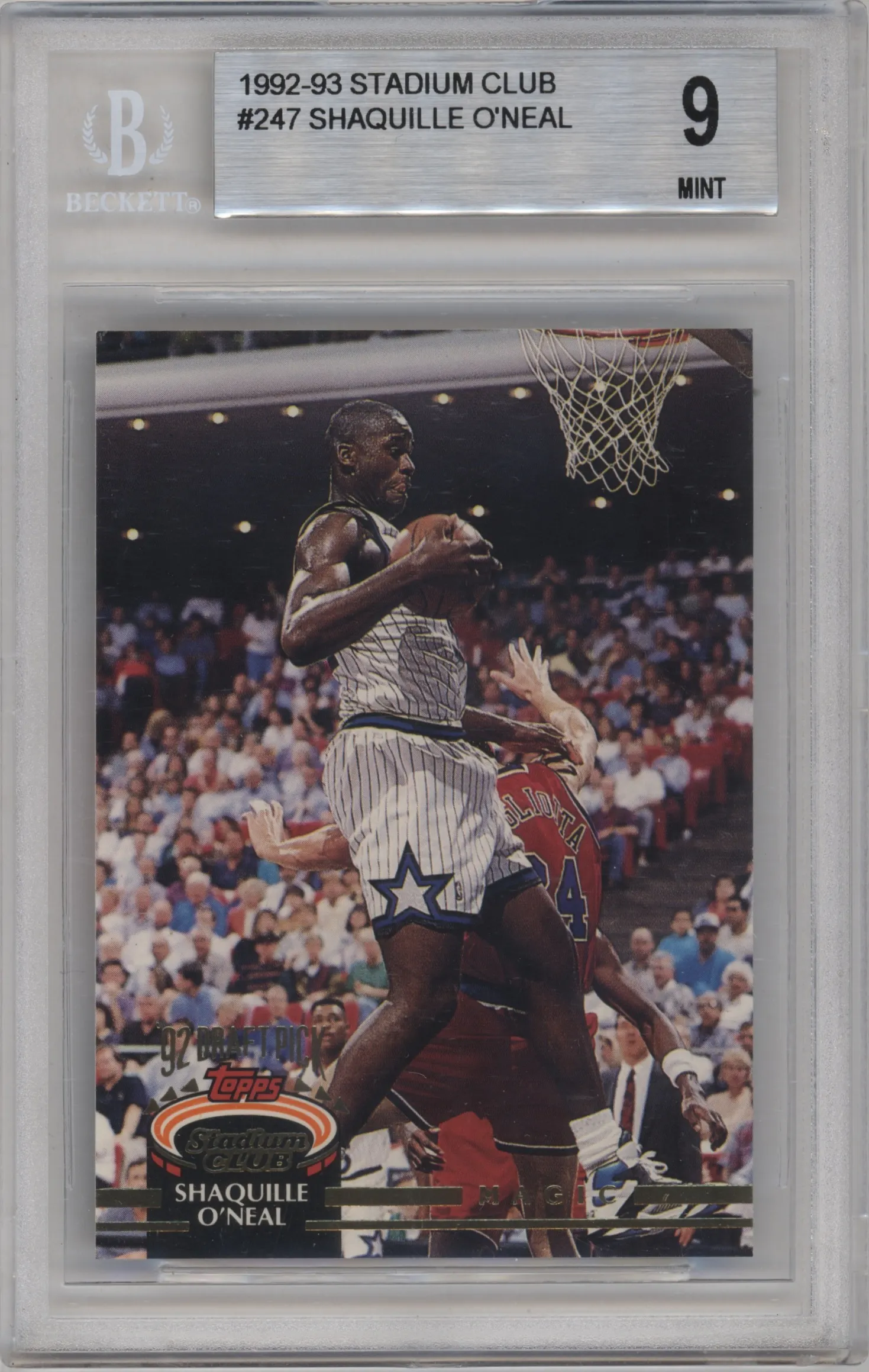 1992 Topps Stadium Club Shaquille O'Neal #247 BGS 9