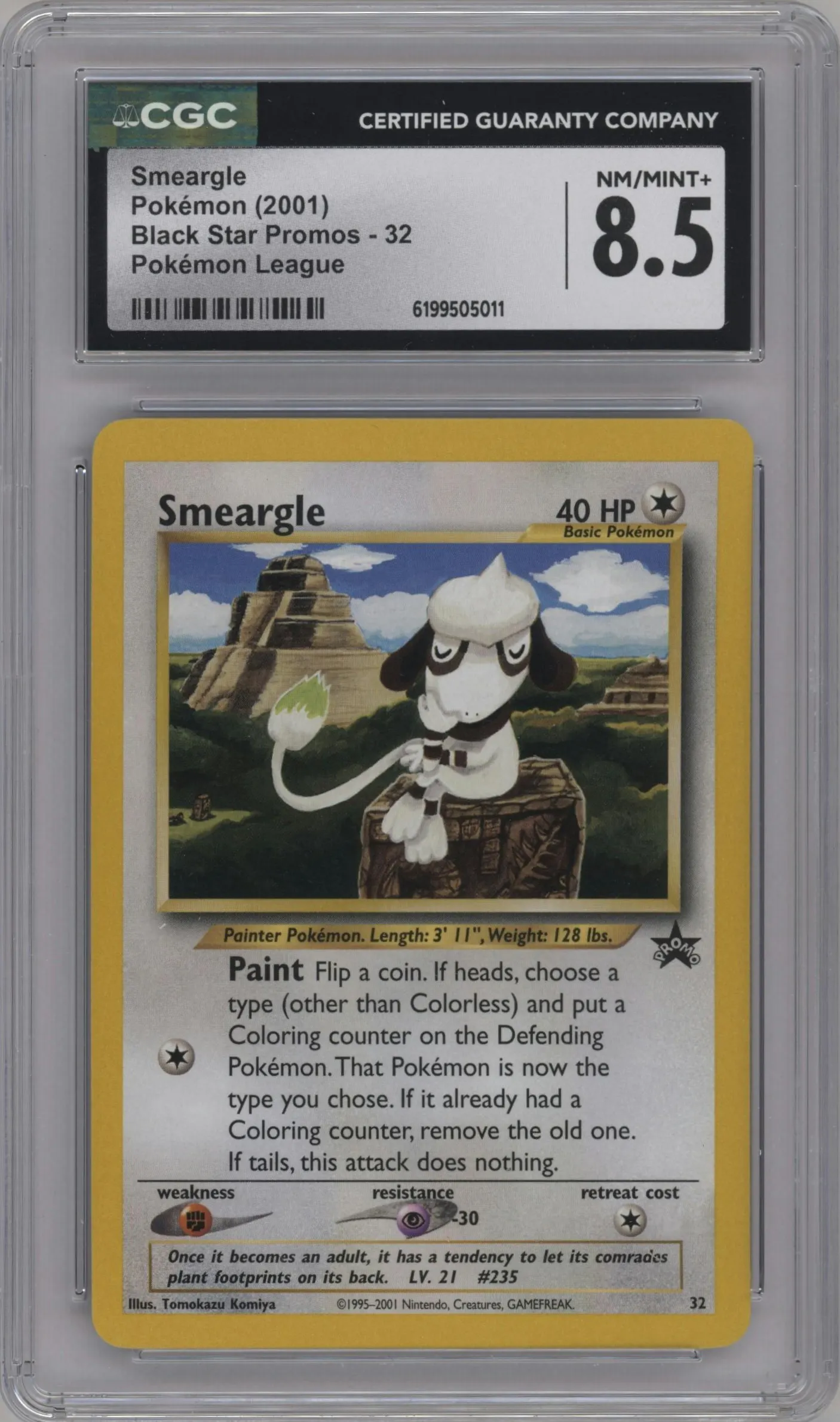 2001 Pokemon WoTC Smeargle League #32 CGC 8.5