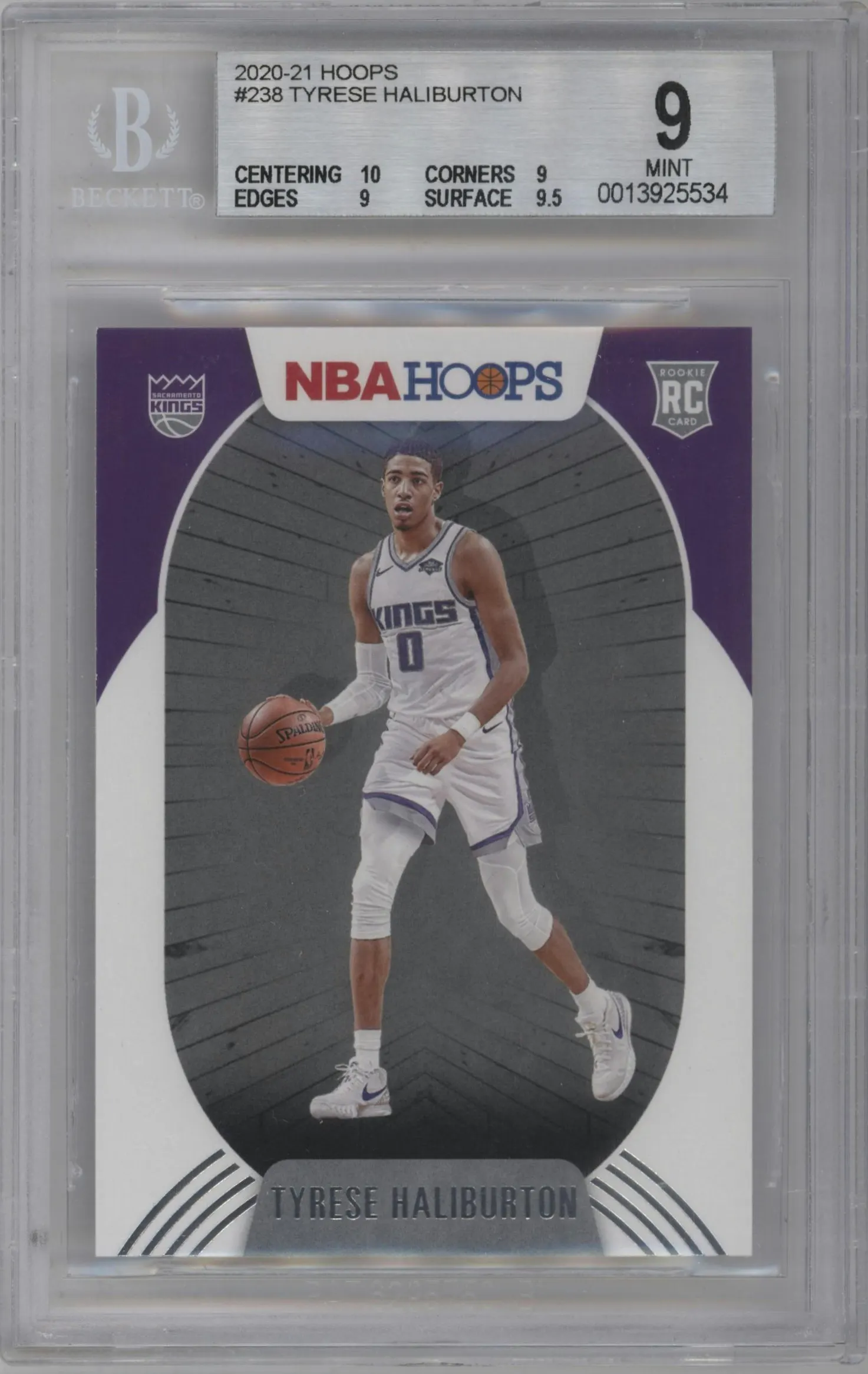 2020 Panini NBA Hoops Tyrese Haliburton #238 BGS 9