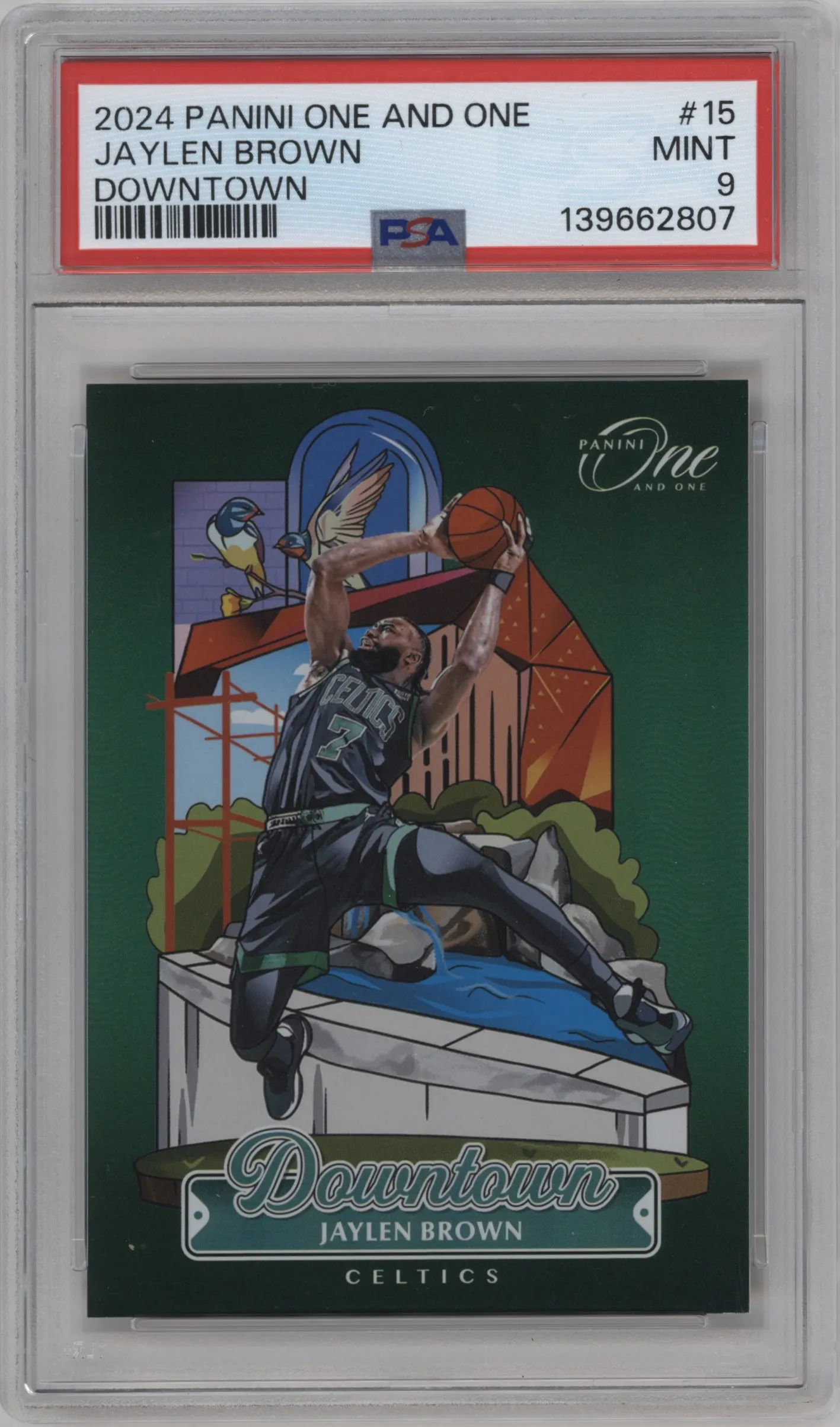 2024 Panini One and One Downtown Jaylen Brown #15 PSA 9