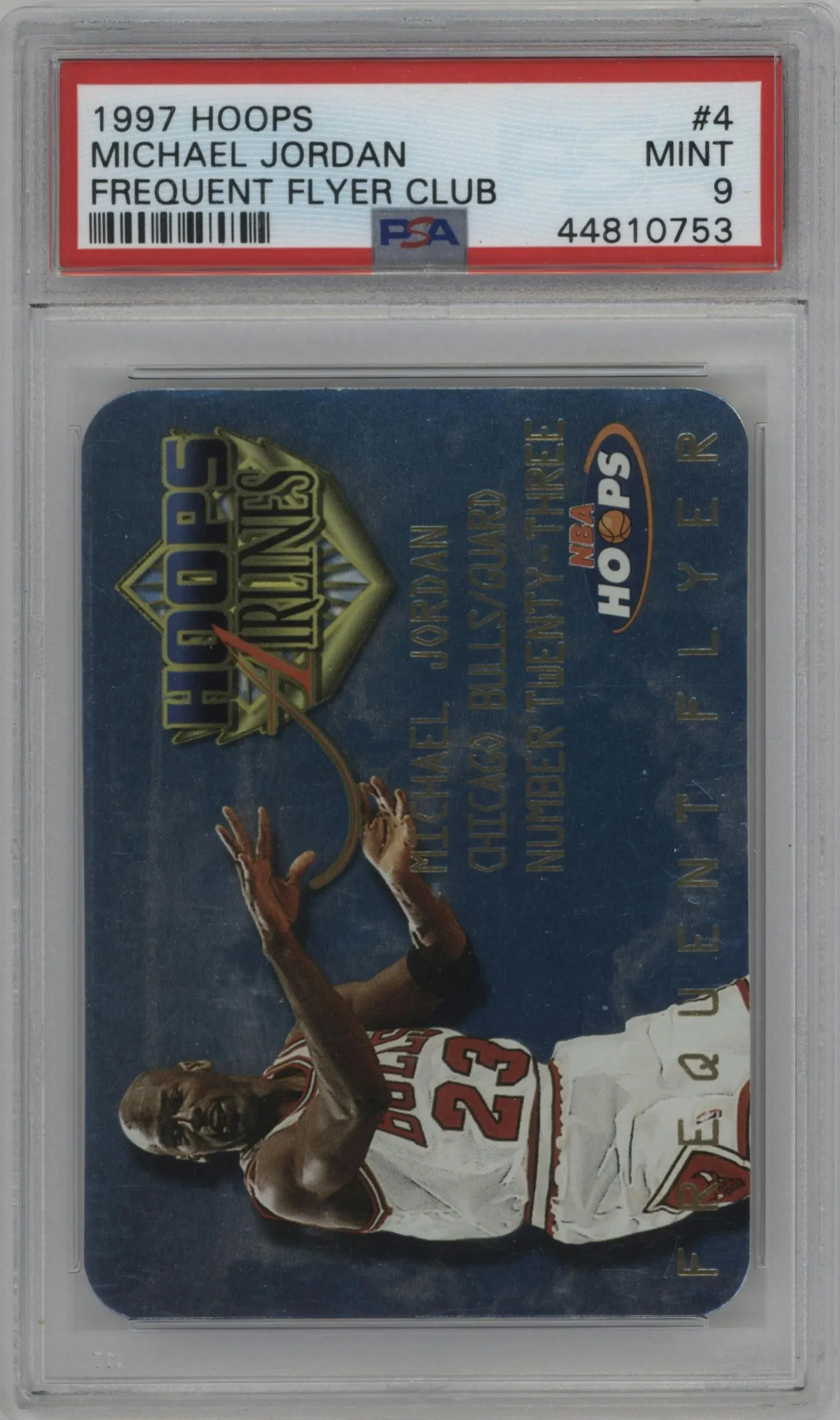 1997 NBA Hoops Frequent Flyer Club Michael Jordan #4 PSA 9