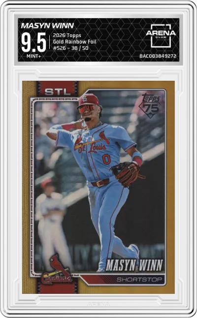 2026 Topps Masyn Winn Gold Rainbow Foil #526 ARENA CLUB 9.5