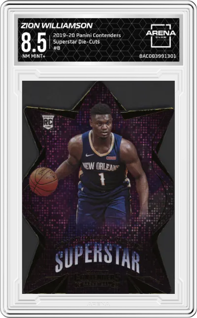 2019 Panini Contenders Superstar Die-Cuts Zion Williamson ARENA CLUB 8.5