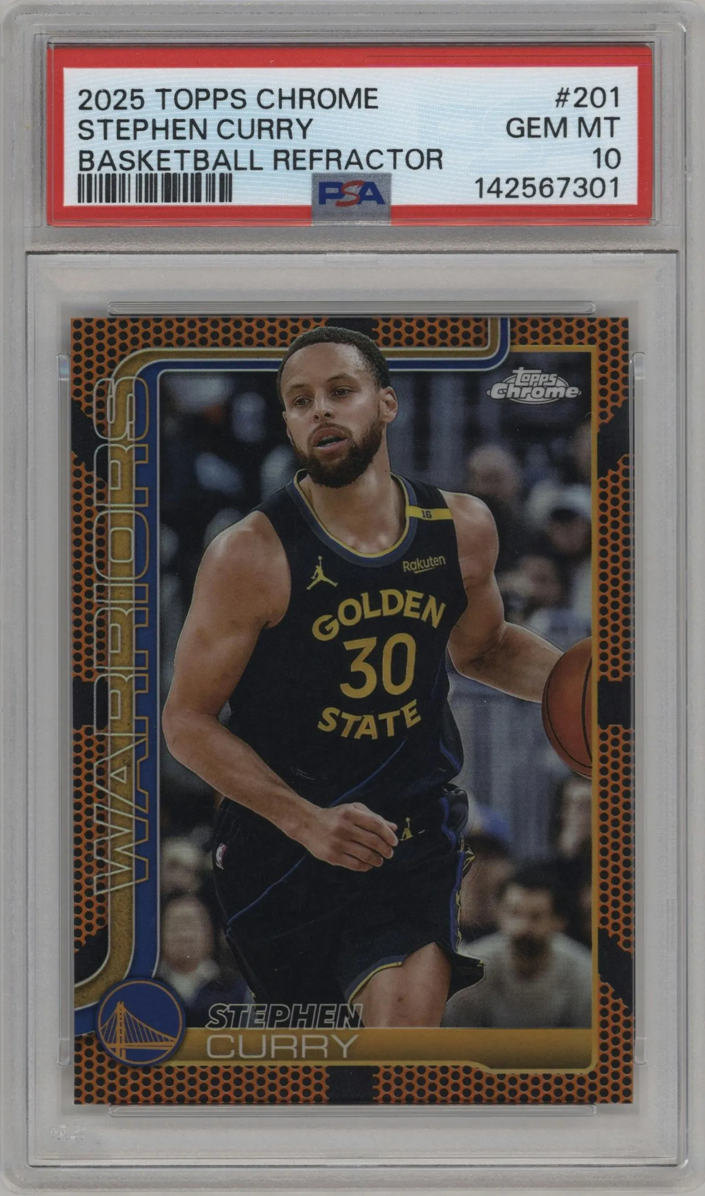 2025 Topps Chrome Stephen Curry Basketball Refractor #201 PSA 10
