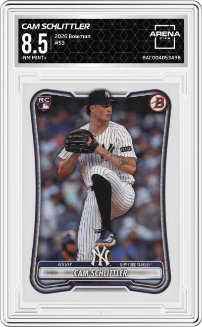2026 Bowman Cam Schlittler #53 ARENA CLUB 8.5