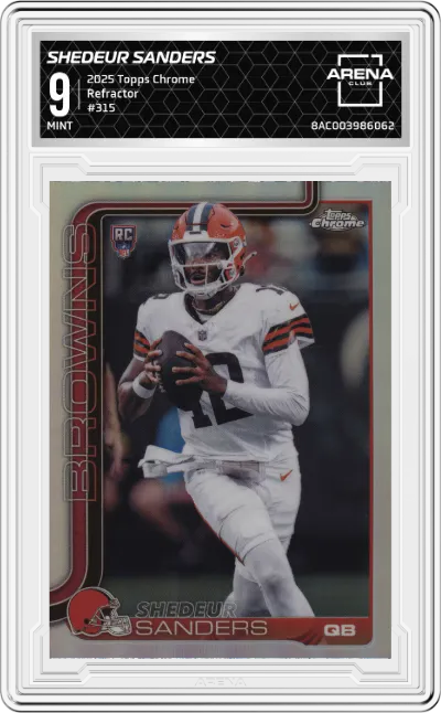 2025 Topps Chrome Shedeur Sanders Refractor ARENA CLUB 9