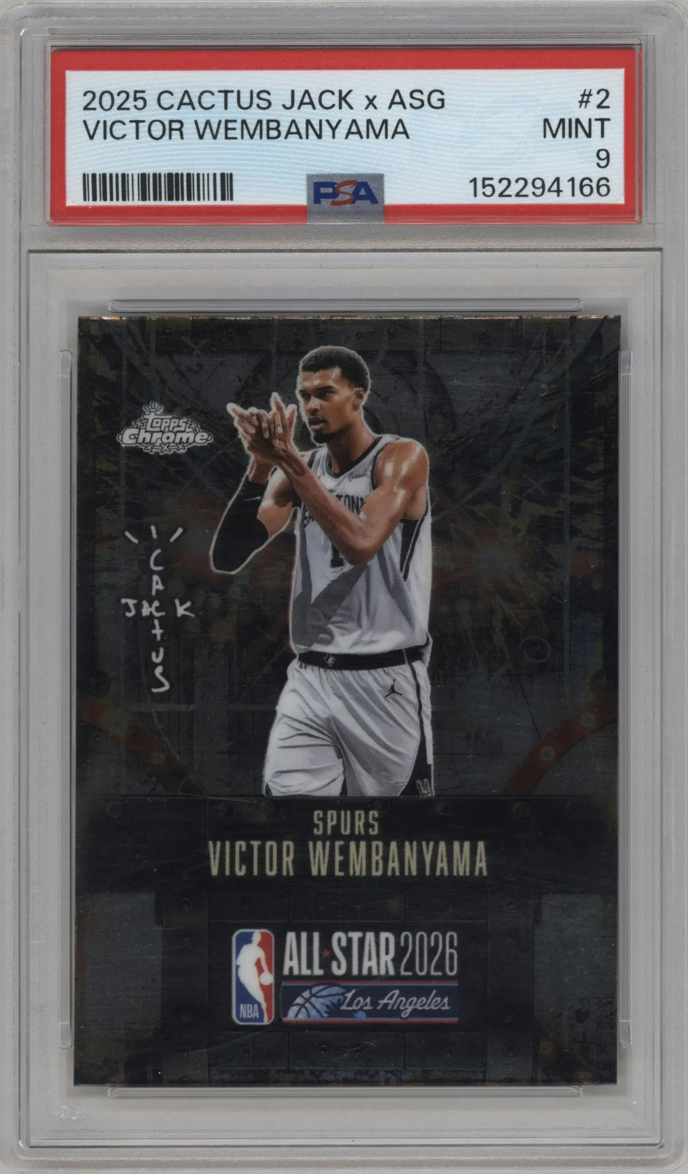 2025 Topps Chrome Cactus Jack x NBA All-Star Game Topps Chrome Cactus Jack x NBA All-Star Game Victor Wembanyama #2 PSA 9