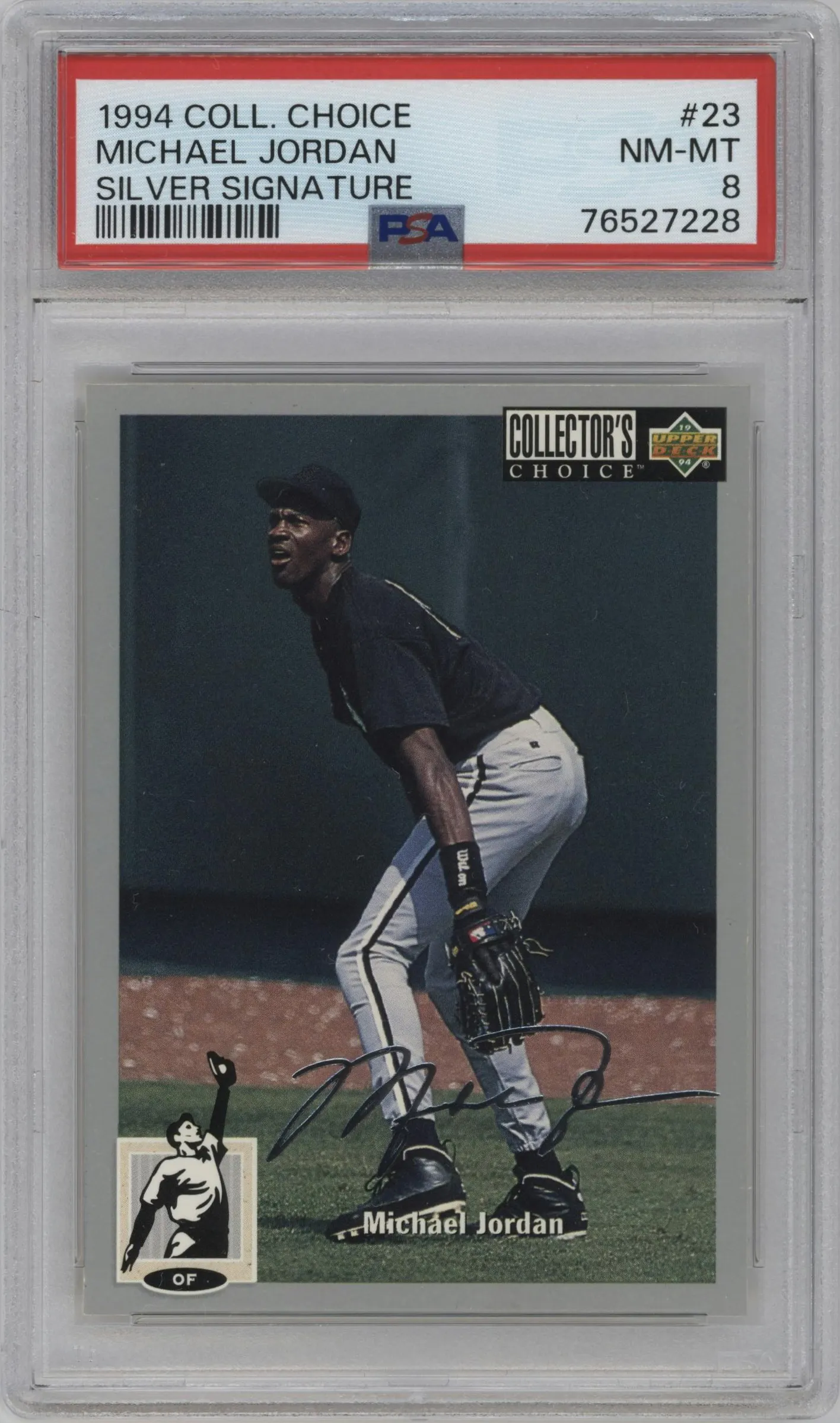 1994 Upper Deck Collector’s Choice Michael Jordan Silver Sig. #23 PSA 8