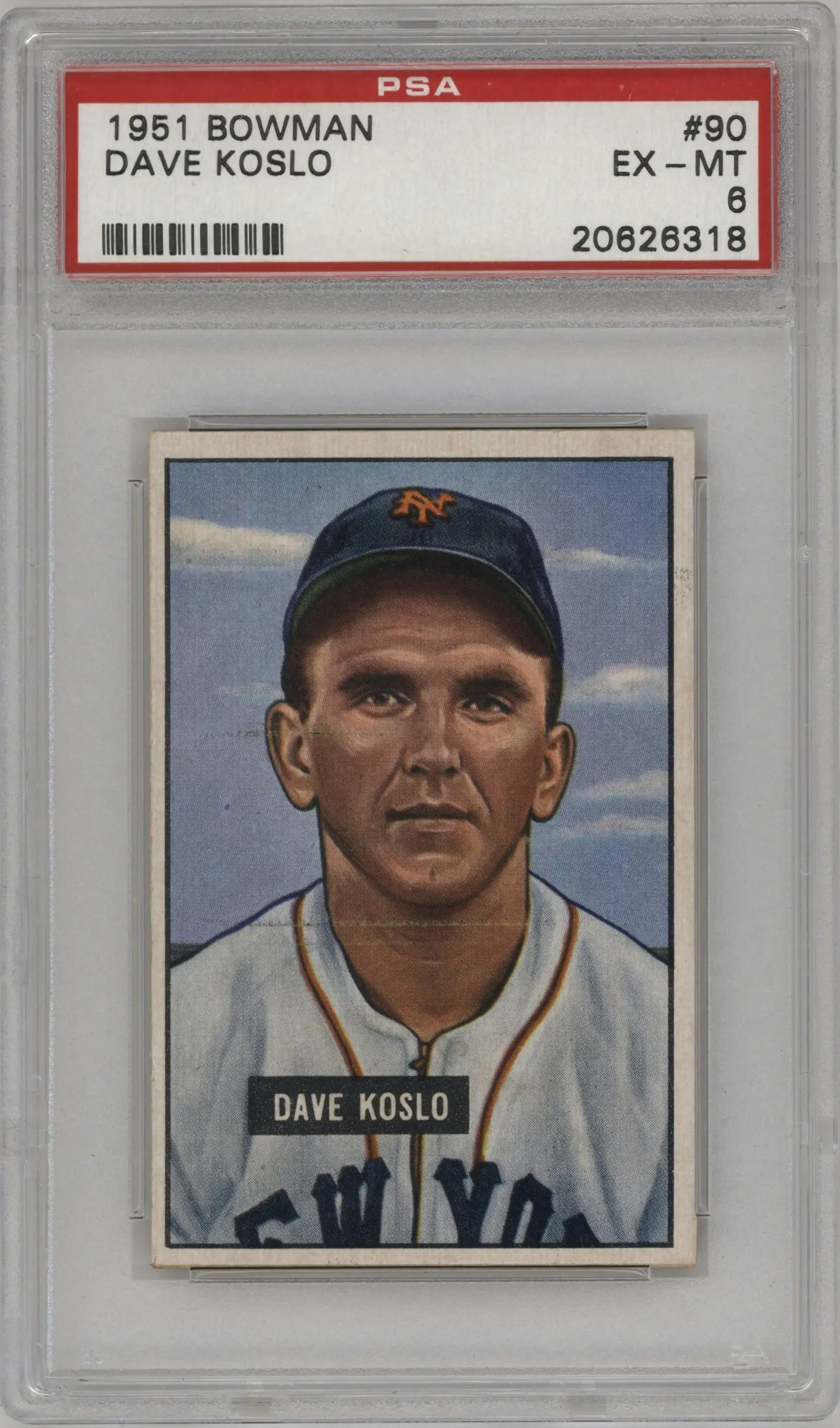 1951 Bowman Dave Koslo #90 PSA 6