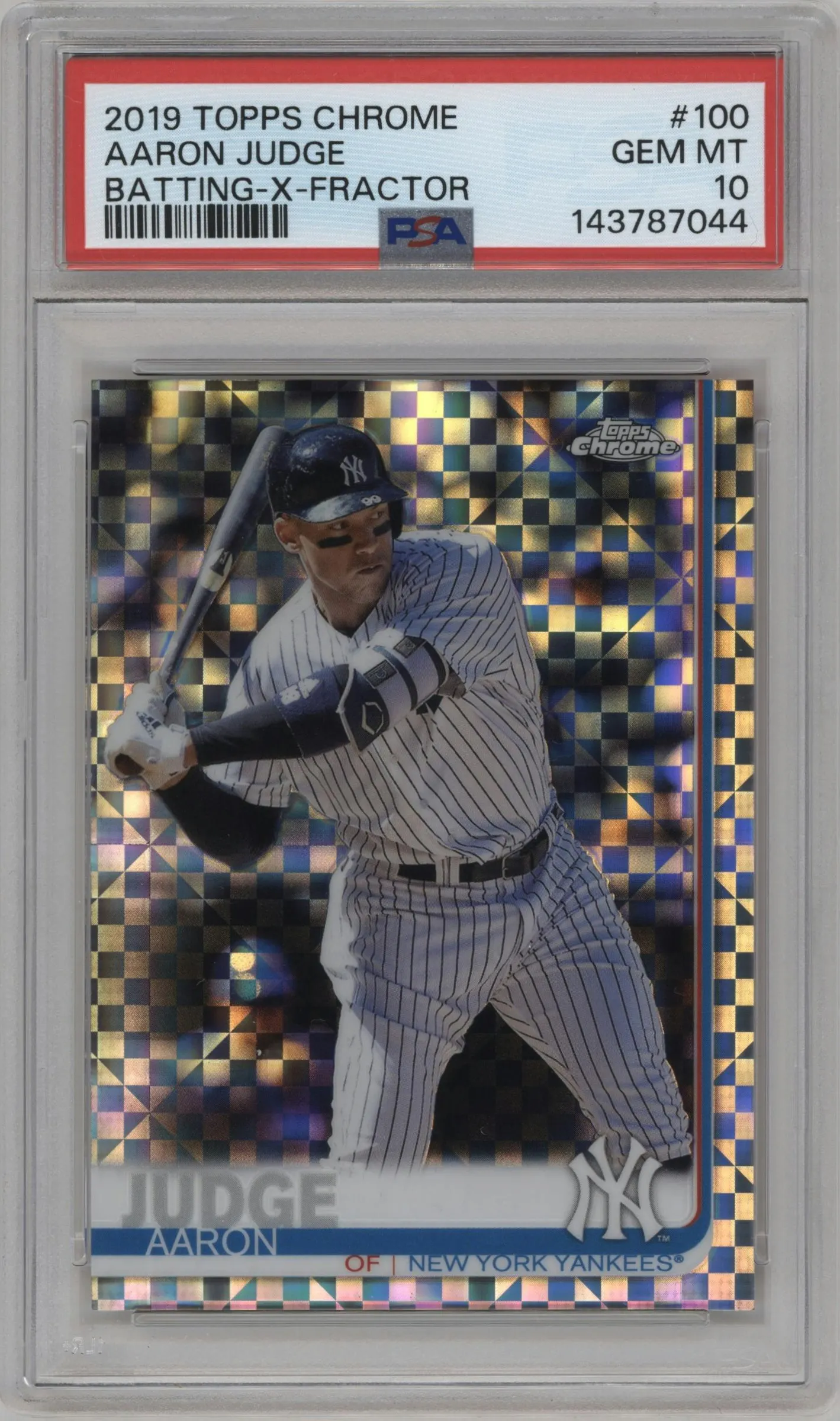 2019 Topps Chrome Aaron Judge X-Fractor #100 PSA 10
