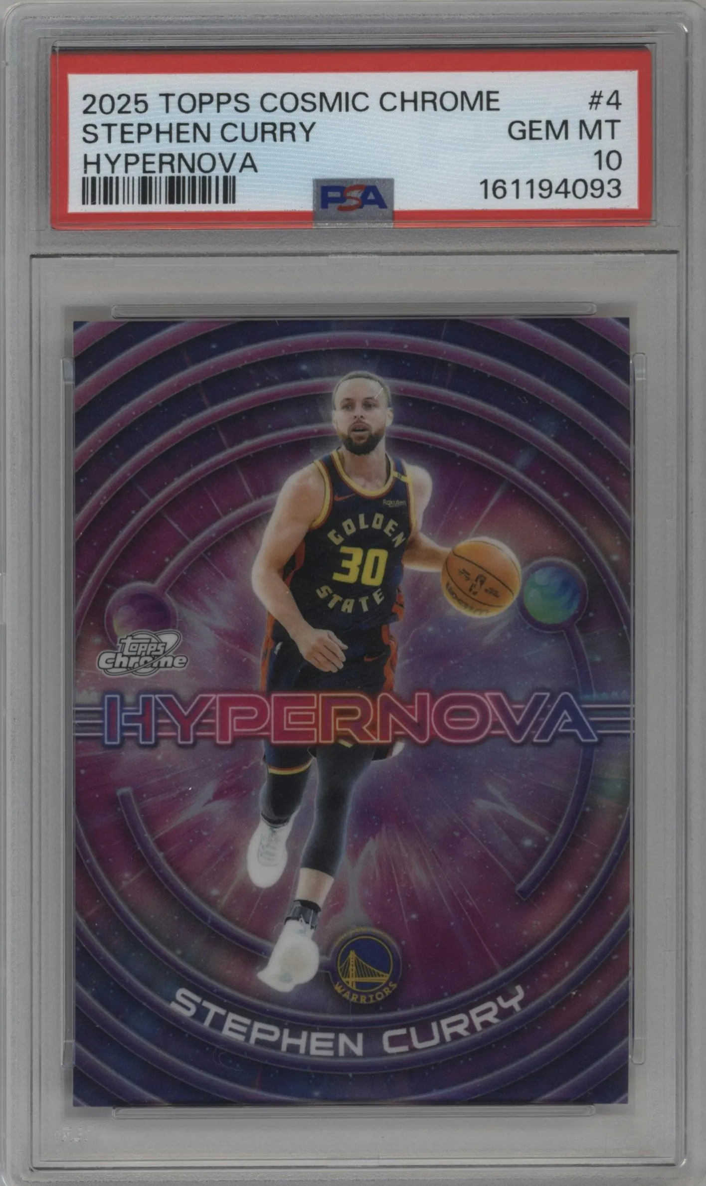 2025 Topps Chrome Cosmic Hyper Nova Stephen Curry #HN-4 PSA 10