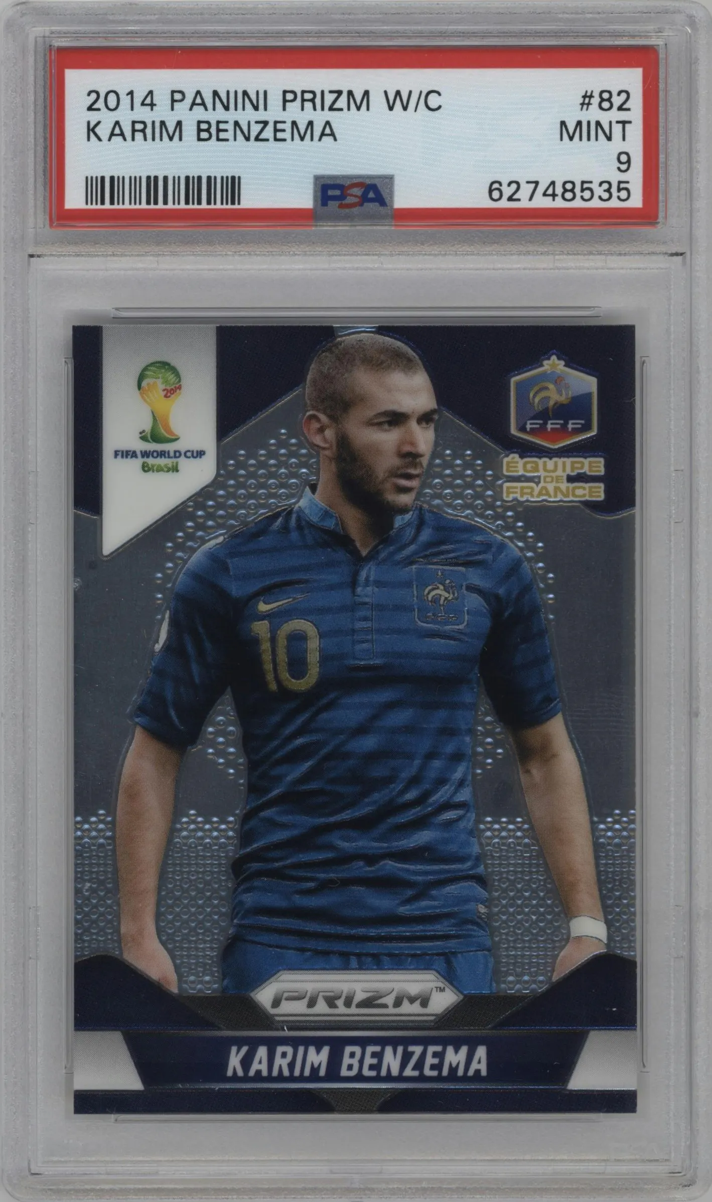 2014 Panini Prizm World Cup France Karim Benzema PSA 9