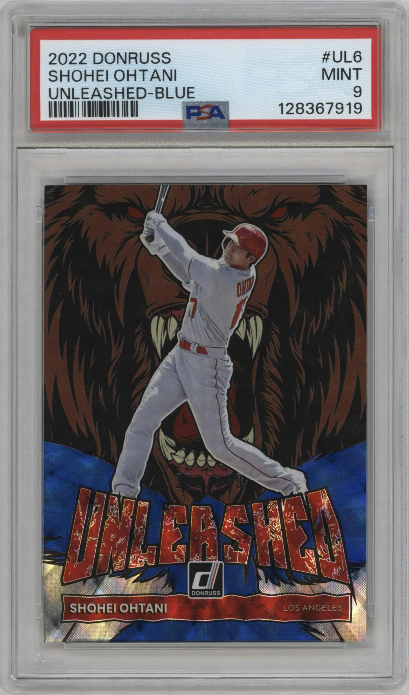 2022 Panini Donruss Unleashed Shohei Ohtani Blue PSA 9