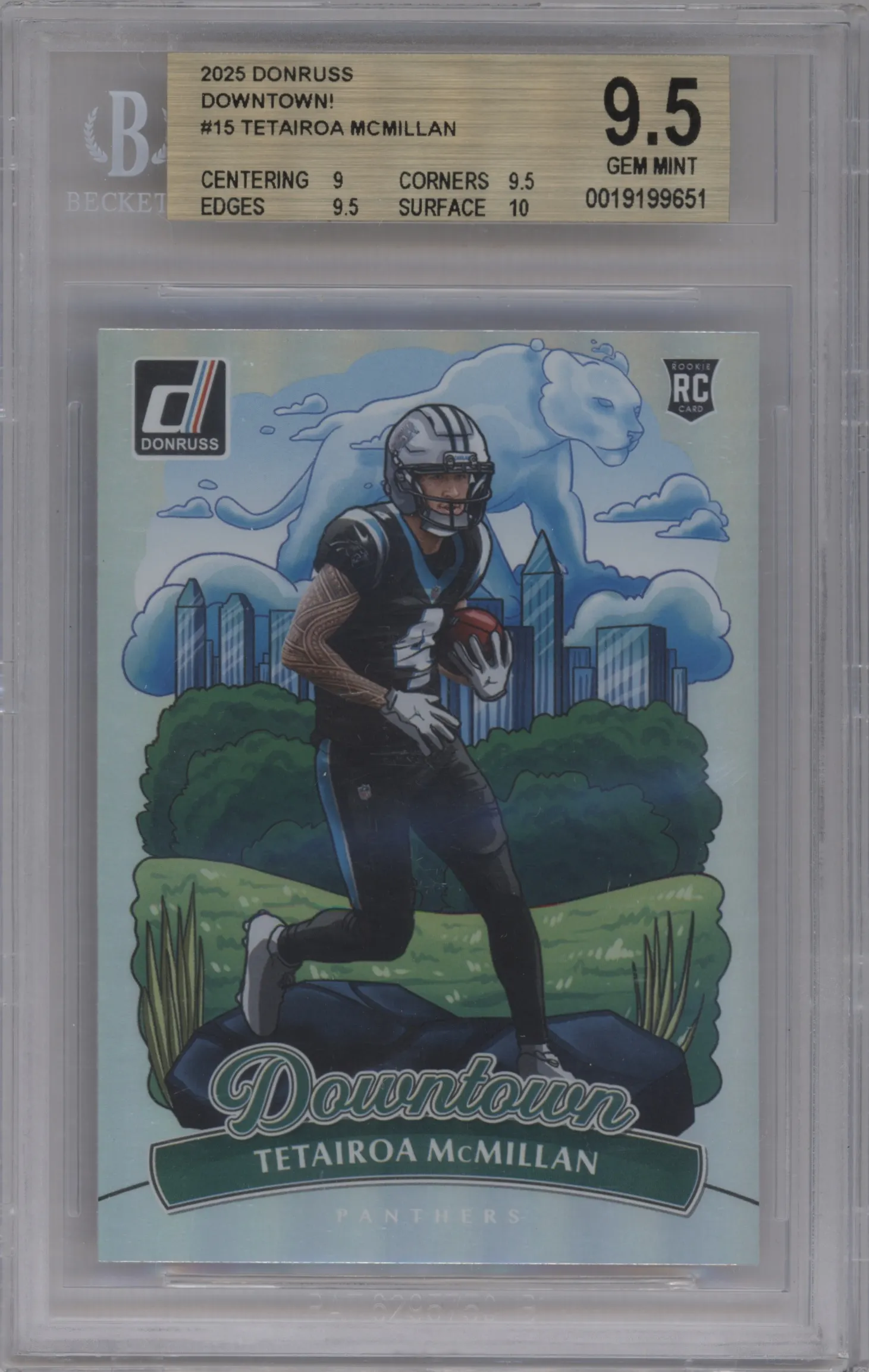 2025 Panini Donruss Downtown Tetairoa McMillan #15 BGS 9.5