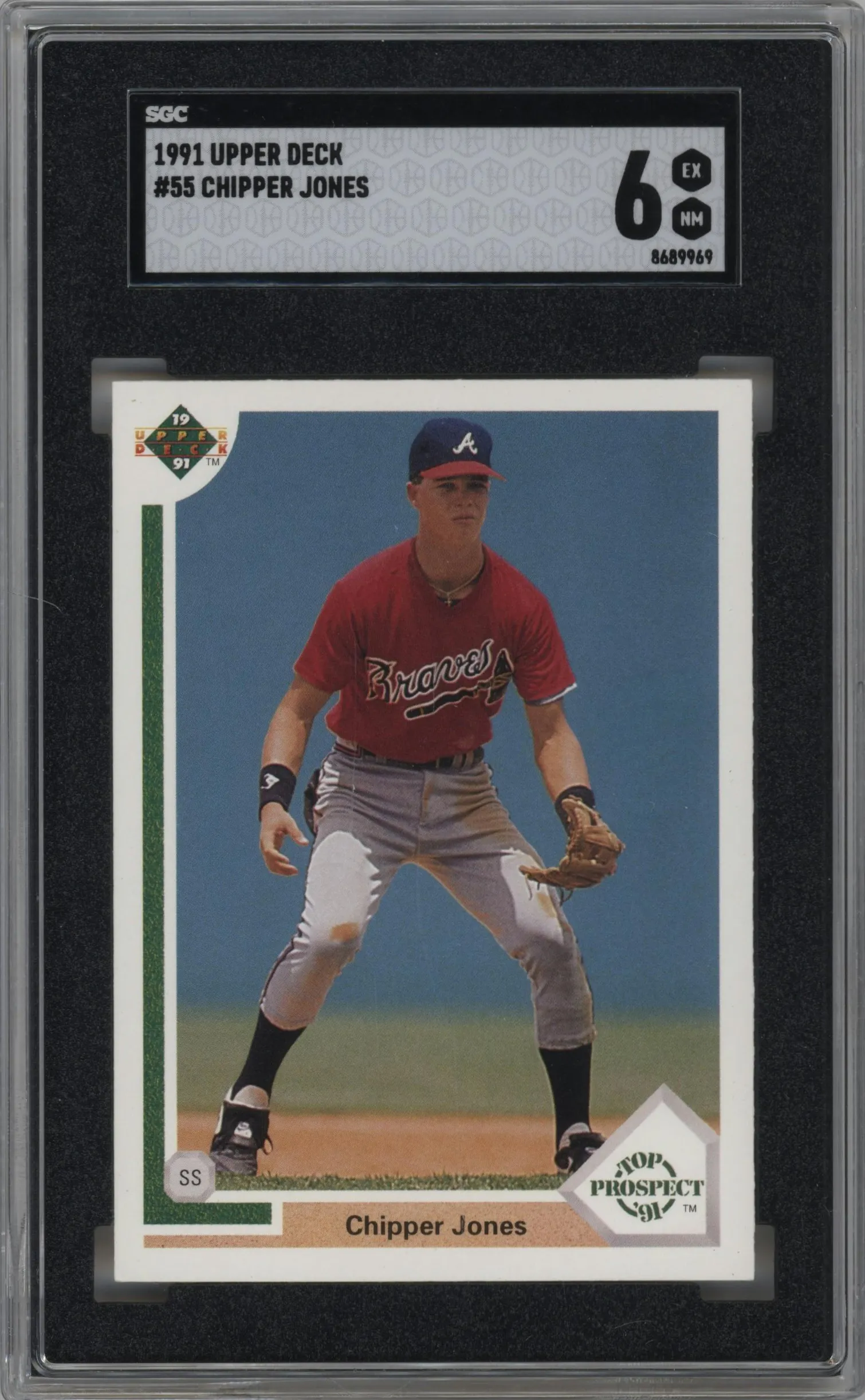 1991 Upper Deck Chipper Jones #55 SGC 6