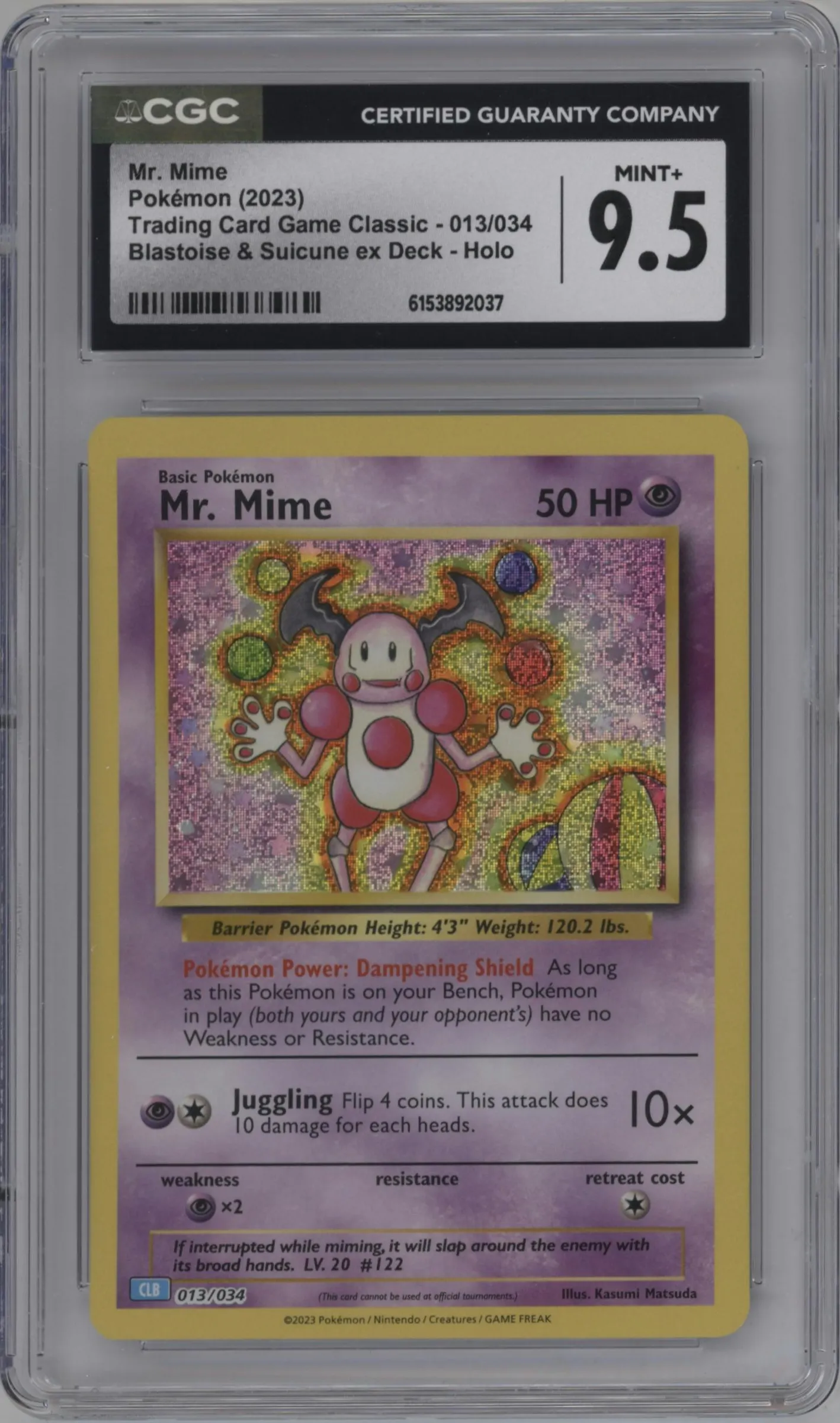 2023 Pokemon CLB Mr. Mime #013 CGC 9.5