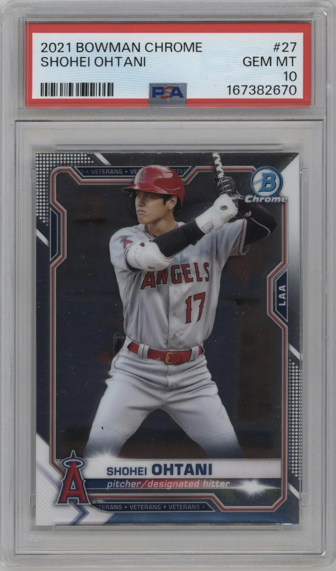 2021 Bowman Chrome Shohei Ohtani #27 PSA 10